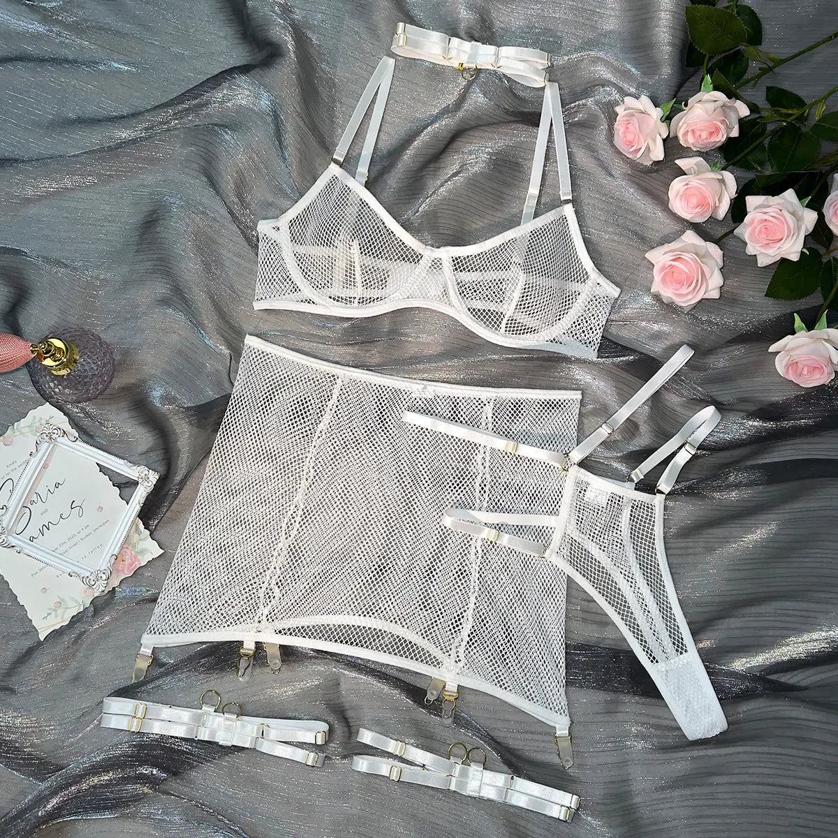 High-Quality Lingerie Set with Sheer Mesh Design