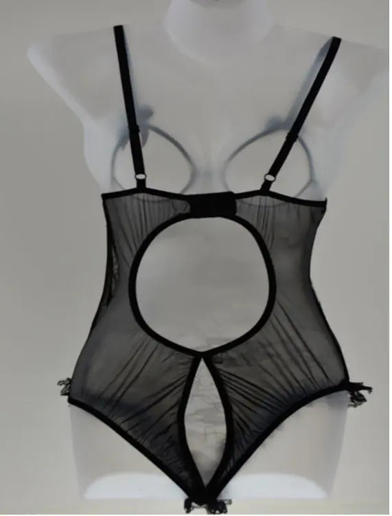 bre Plus Size Transparent Lingerie Bodysuit Set