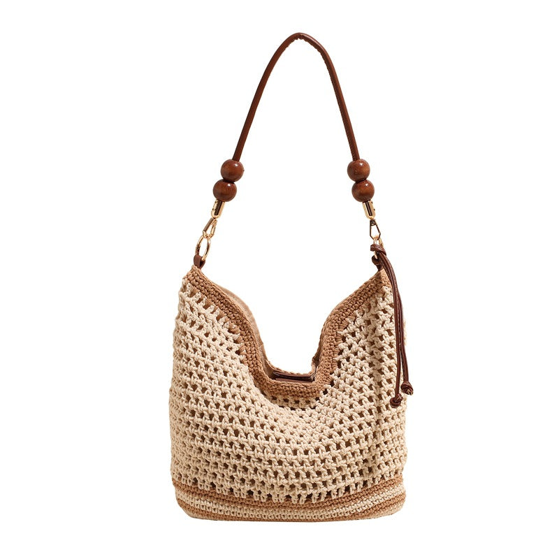 Hollow Woven Tote Bag Large Capacity Casual Shoulder Bag