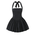Halterneck Lace-Up Dress