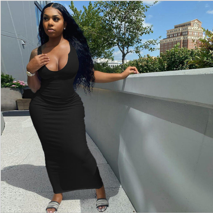 Sleeveless Slim-Fit Skirt