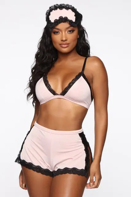 Women's Deep V-Neck Lace Lingerie and Sleepwear