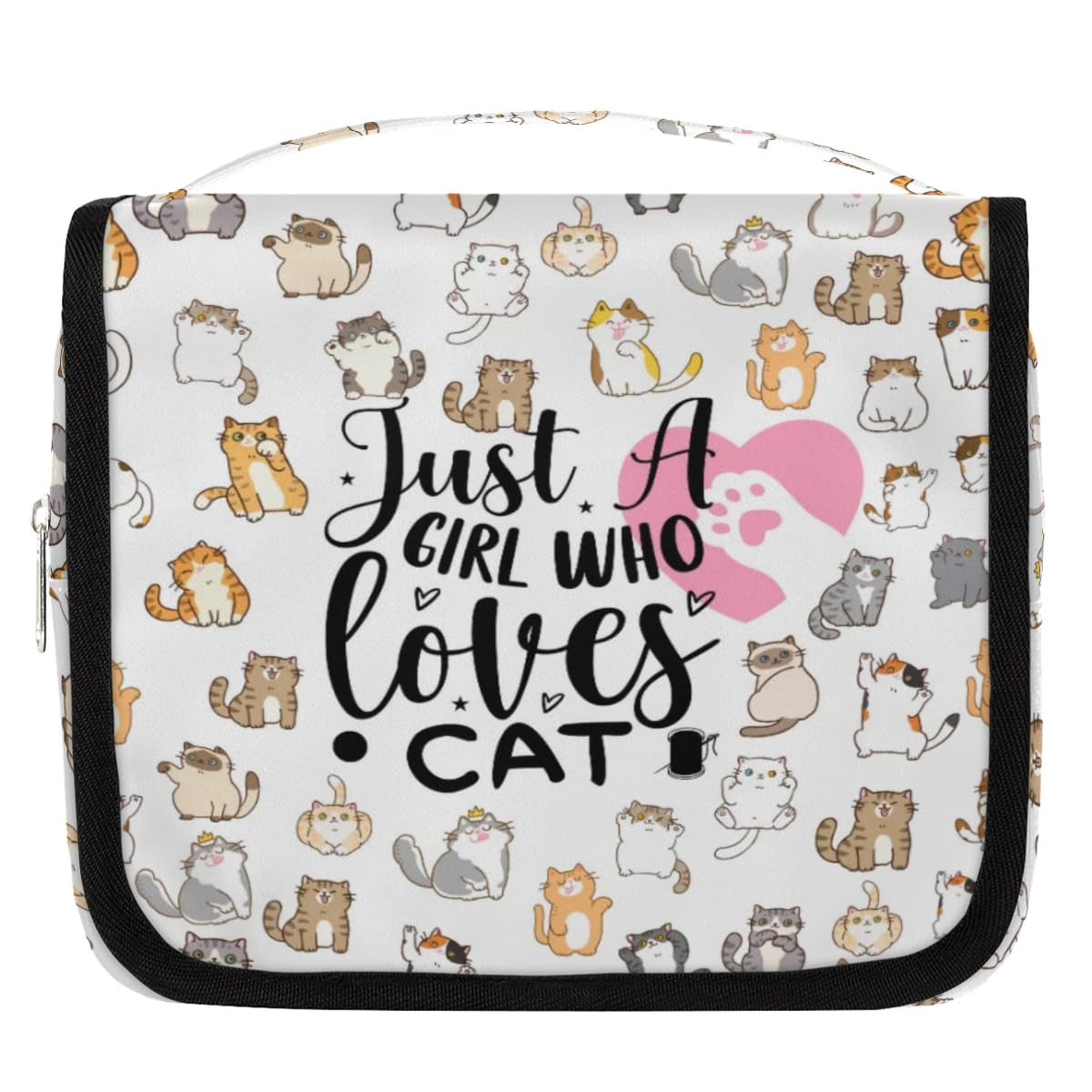 Funky Qiu Hanging Toiletry Bag for Women And MenCute Cat Travel Cosmetic Makeup Bag Travel OrganizerWaterproof Travel Bag for Toiletries AccessoriesTravel Essentials - Cat Lover