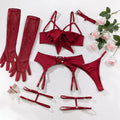 Seductive Garter Lingerie Four-Piece Set (One Set)