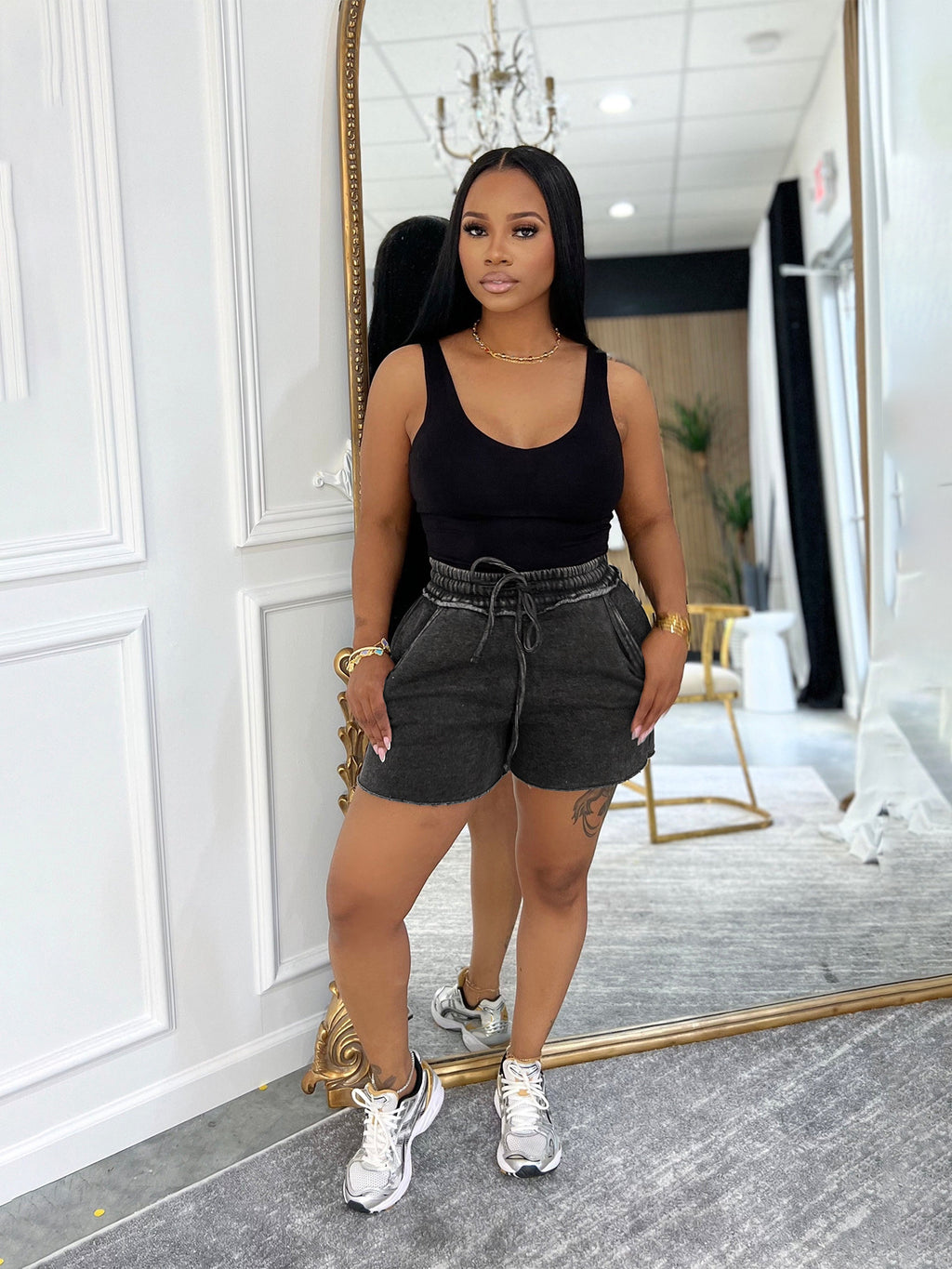 Women Sleeveless Backless Top and Shorts