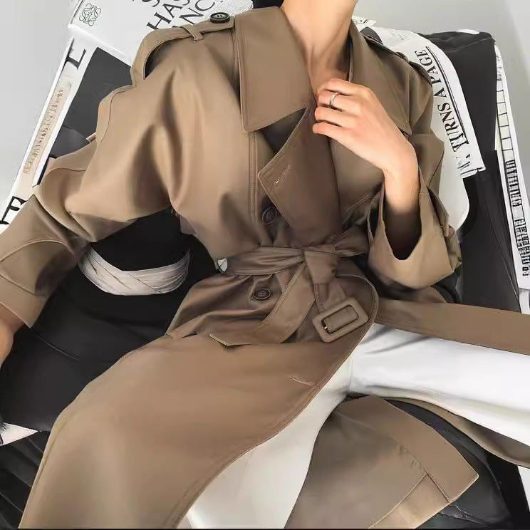 Womens Double Breasted Trench Coat