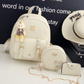 Floral PU Three-Piece Backpack Set