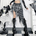 Dark Gothic Pleated Bohemian Short Skirt