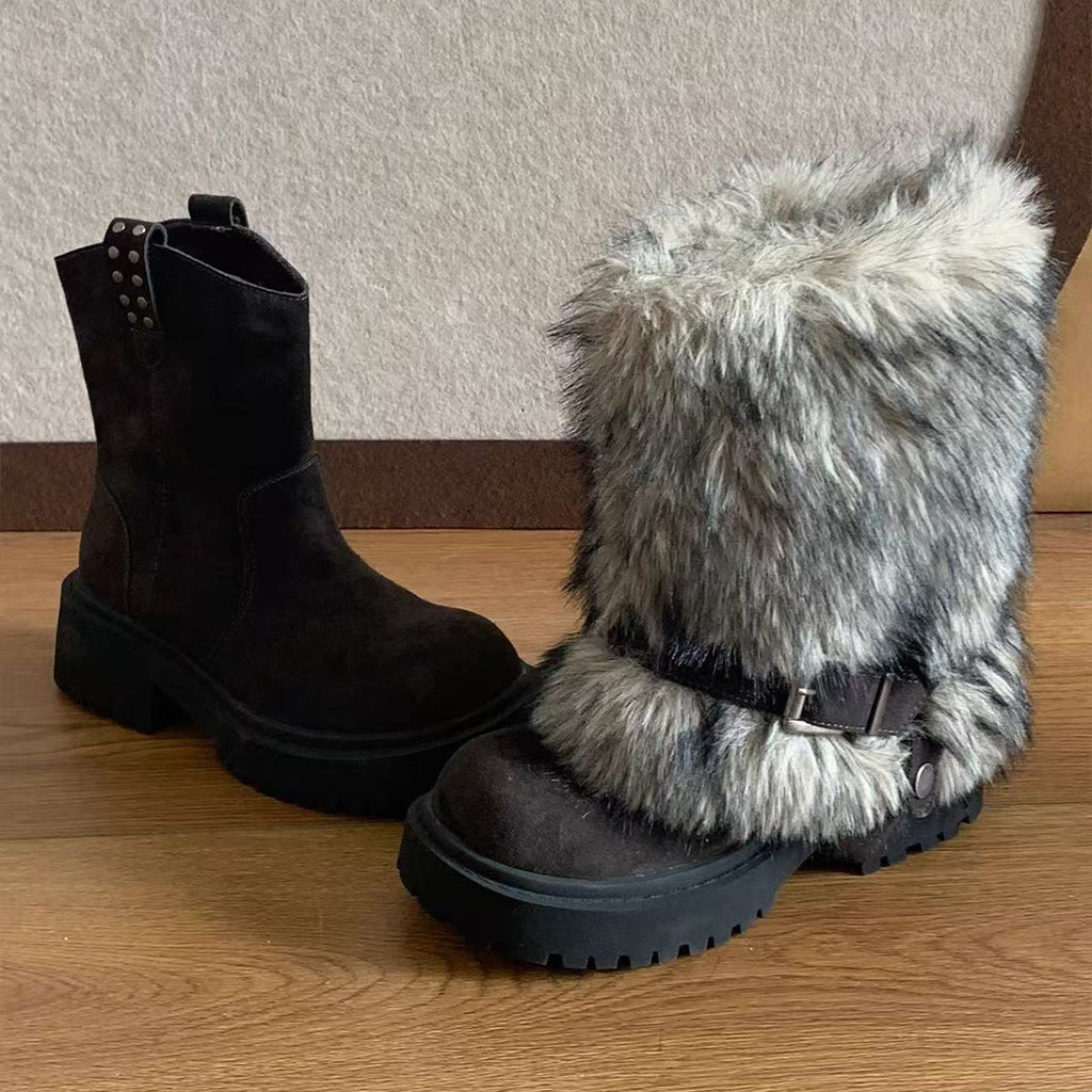 fleece snow boots