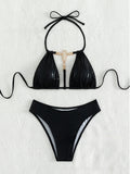 Snake Pattern Bronzing Bikini