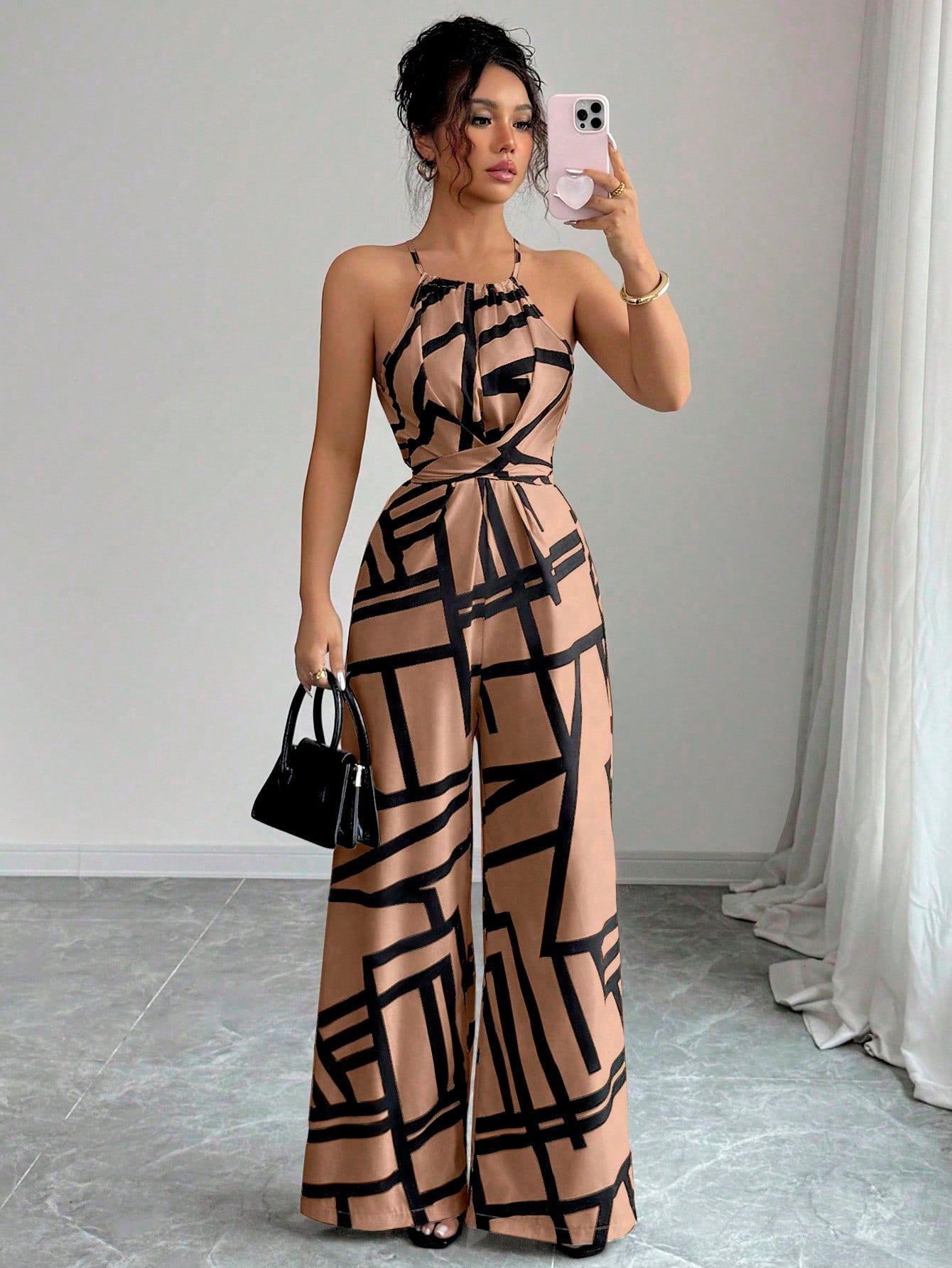 Women's Halter Neck Wide Leg Jumpsuit