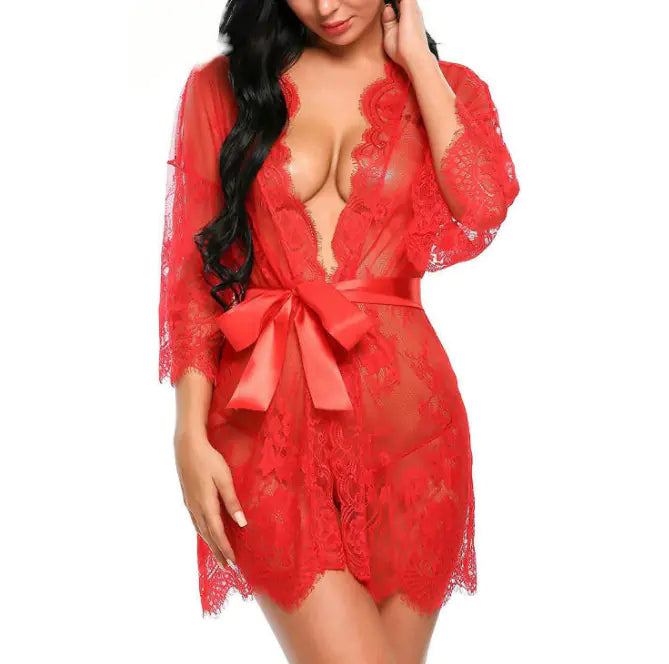 bre New Women's Sexy Lace Kimono Lingerie Set