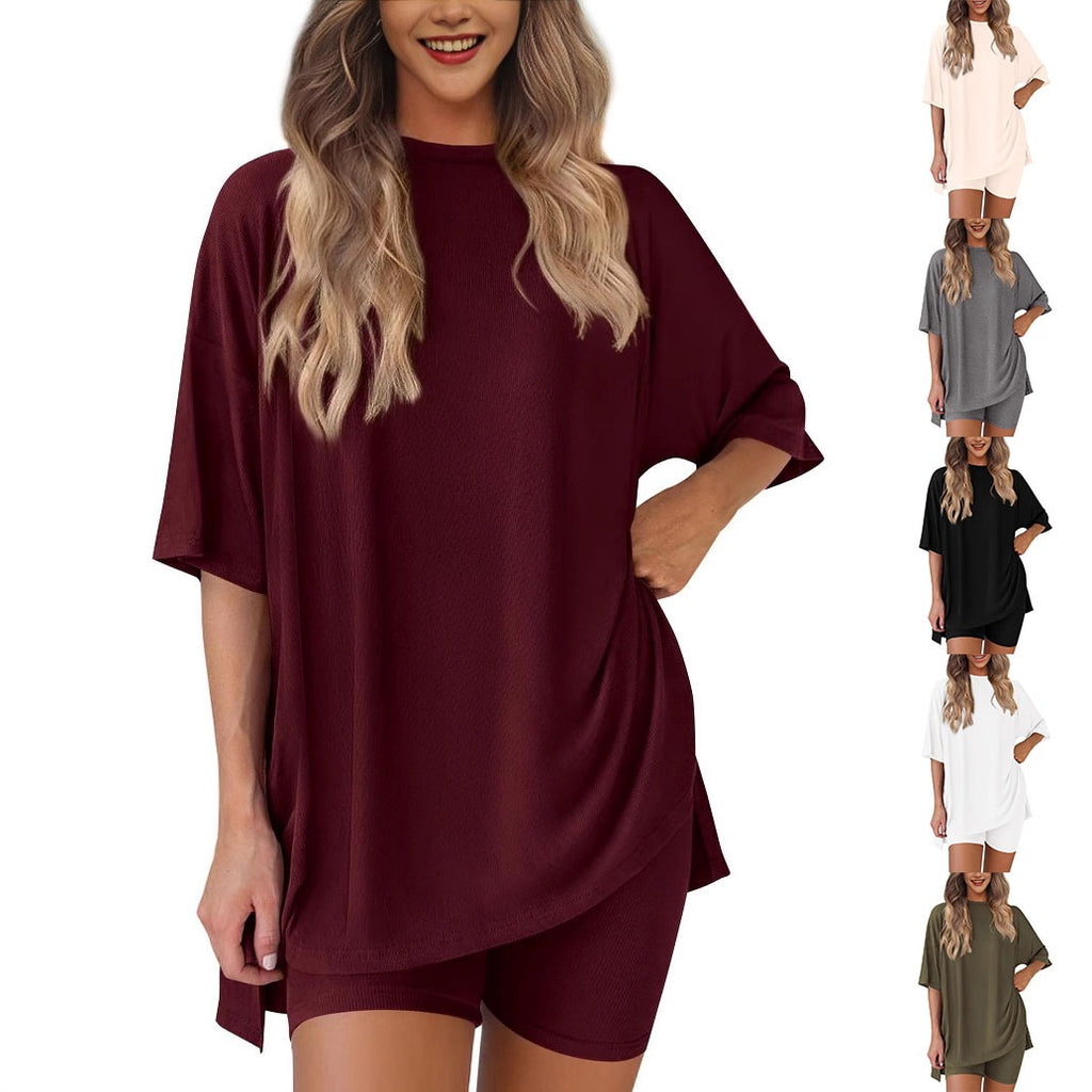 Women's Casual Short Sleeve Shorts Set