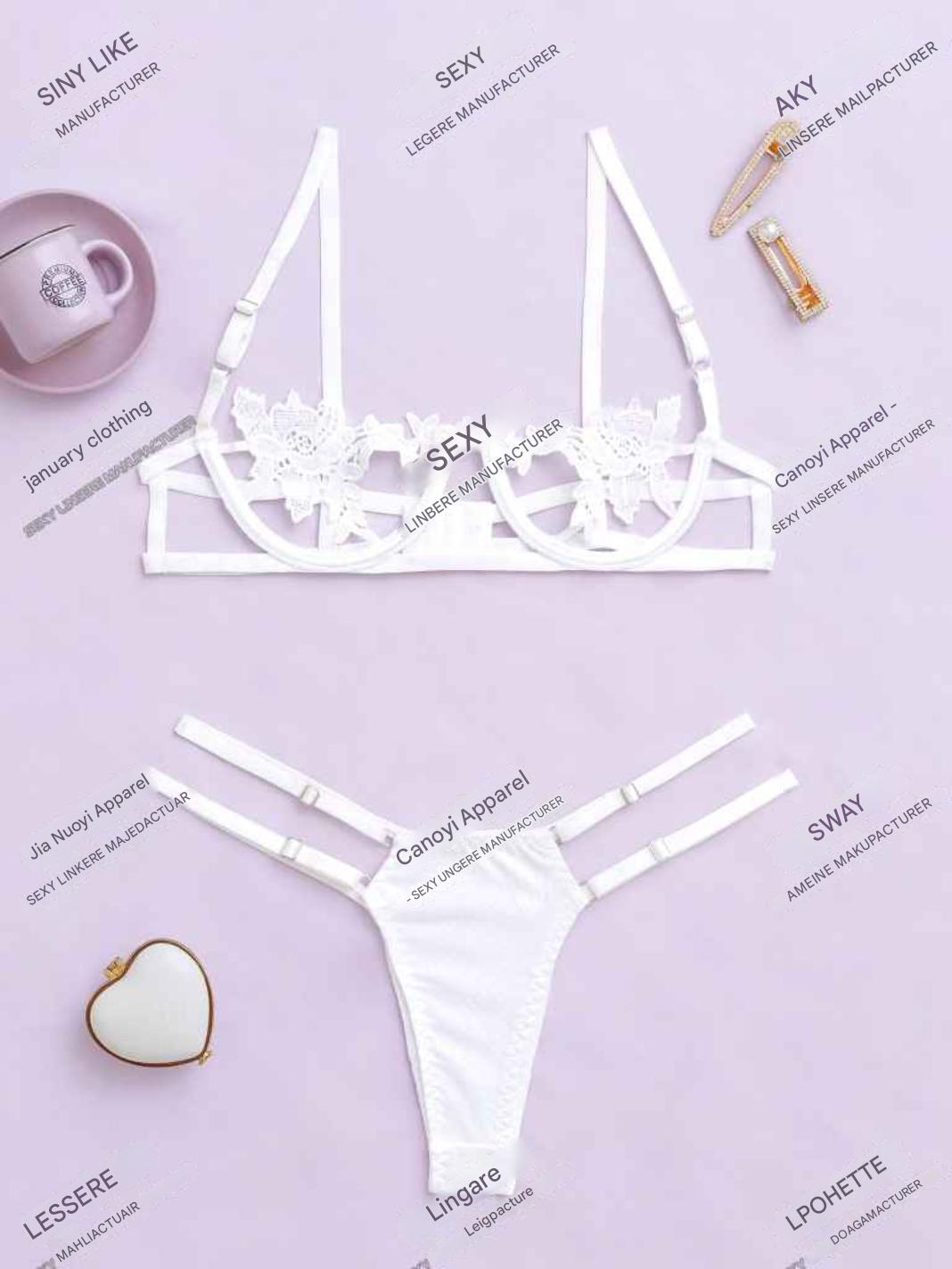 Lace Overlay Bustier Set - Sexy Lingerie Collection