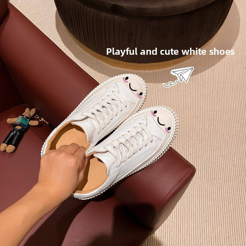 Womens Leather Platform Sneakers