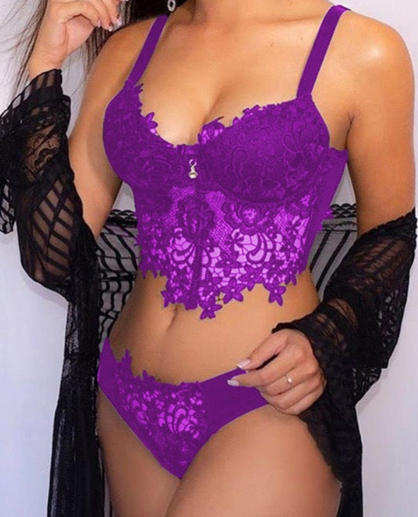 Sexy Lace Lingerie Two-Piece Nightgown