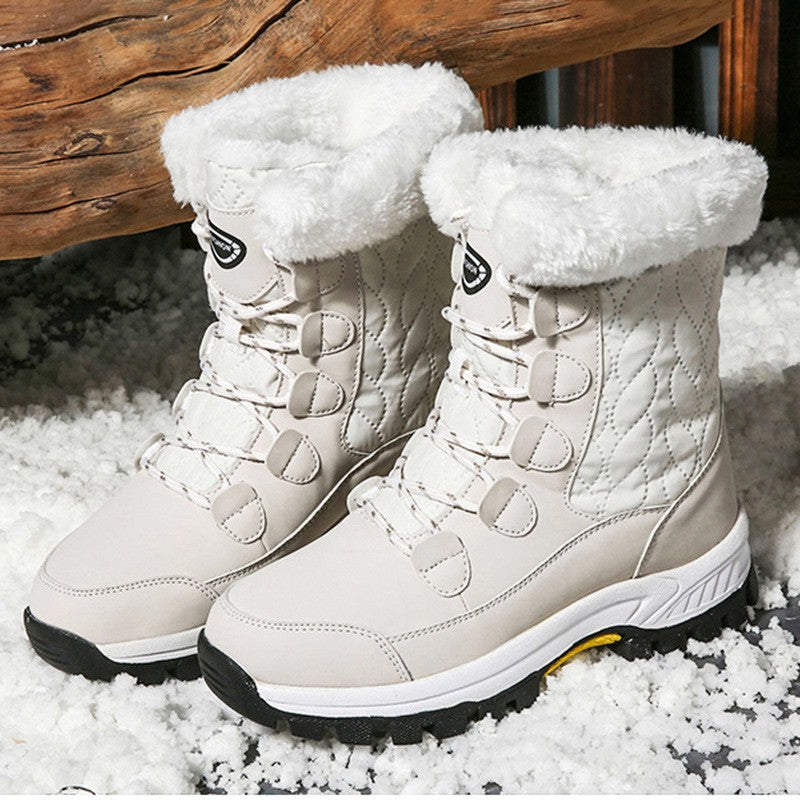 Women Fleece Lined Snow Boots Anti Slip Winter Warm Outdoor Boots