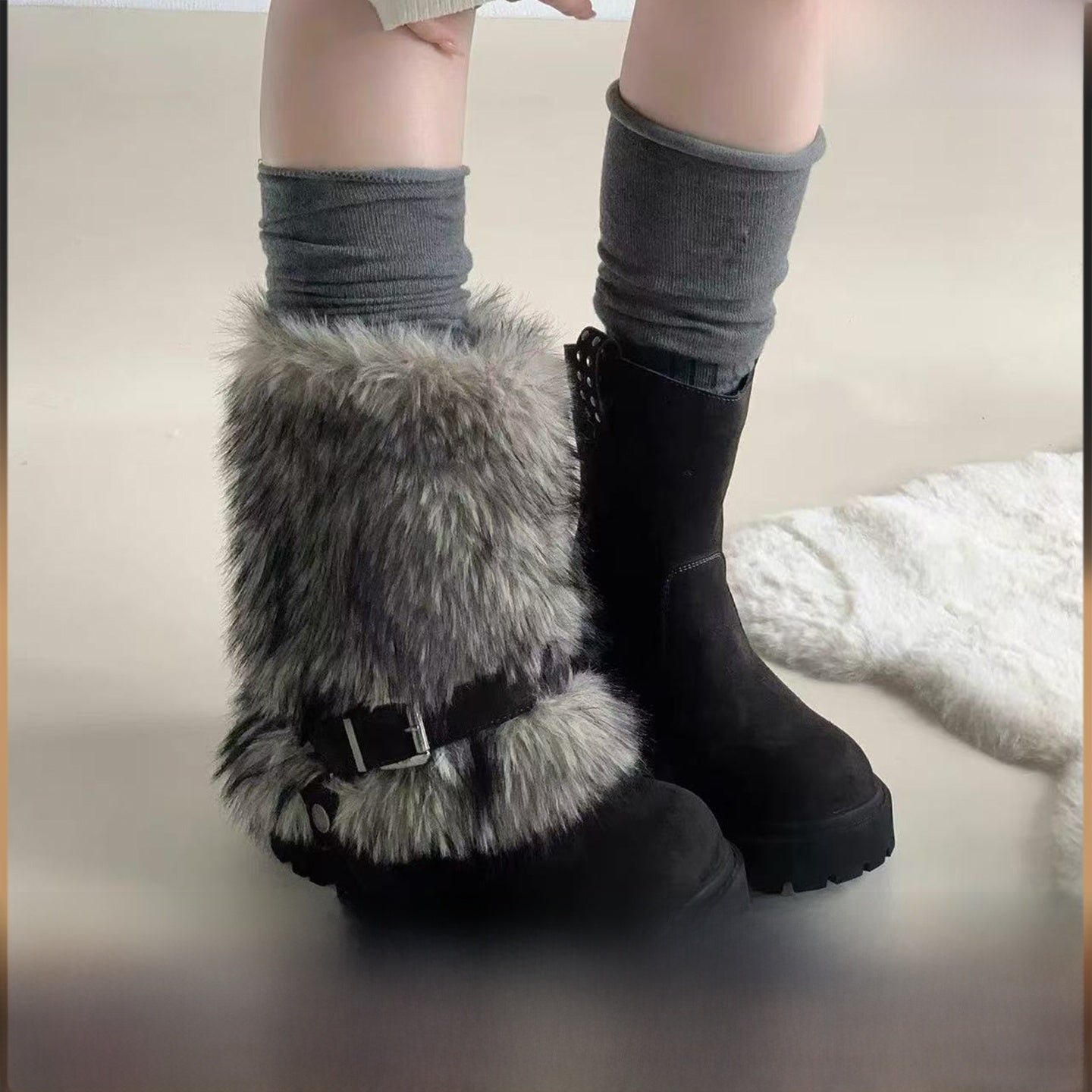 fleece snow boots
