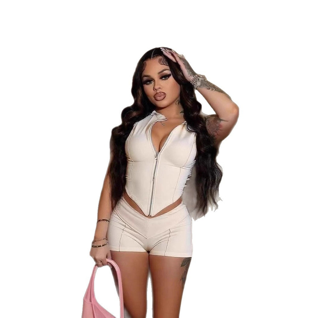Sleeveless Vest and Shorts Set