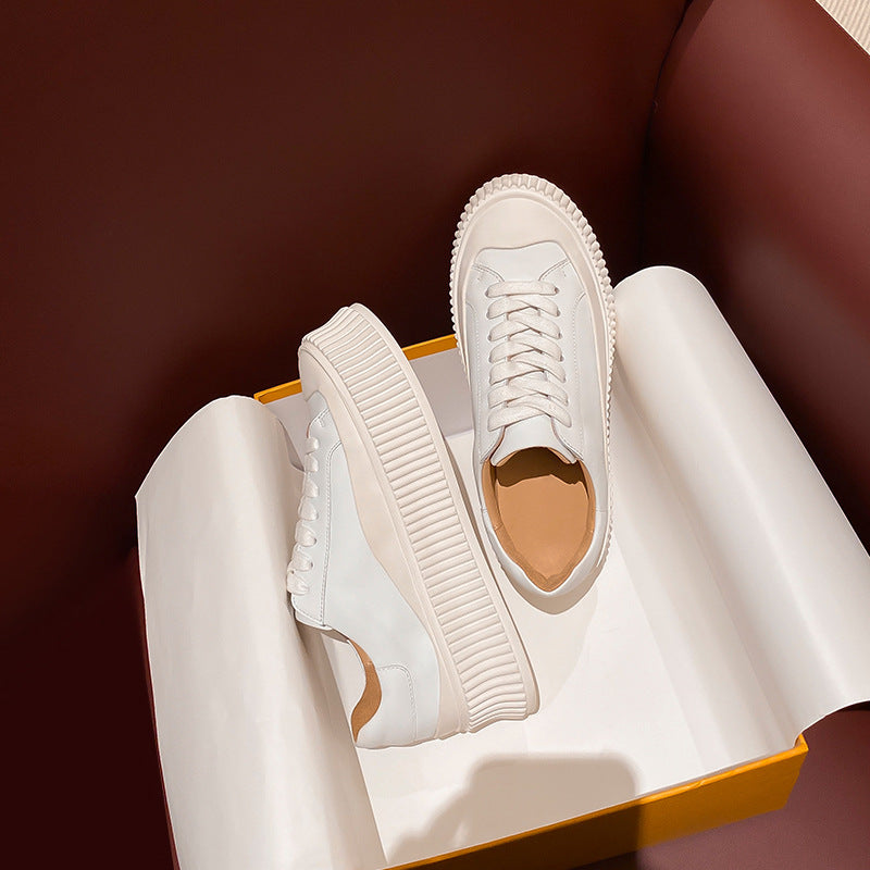 Womens Leather Platform Sneakers