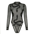 Velvet Snake-Print Bodysuit