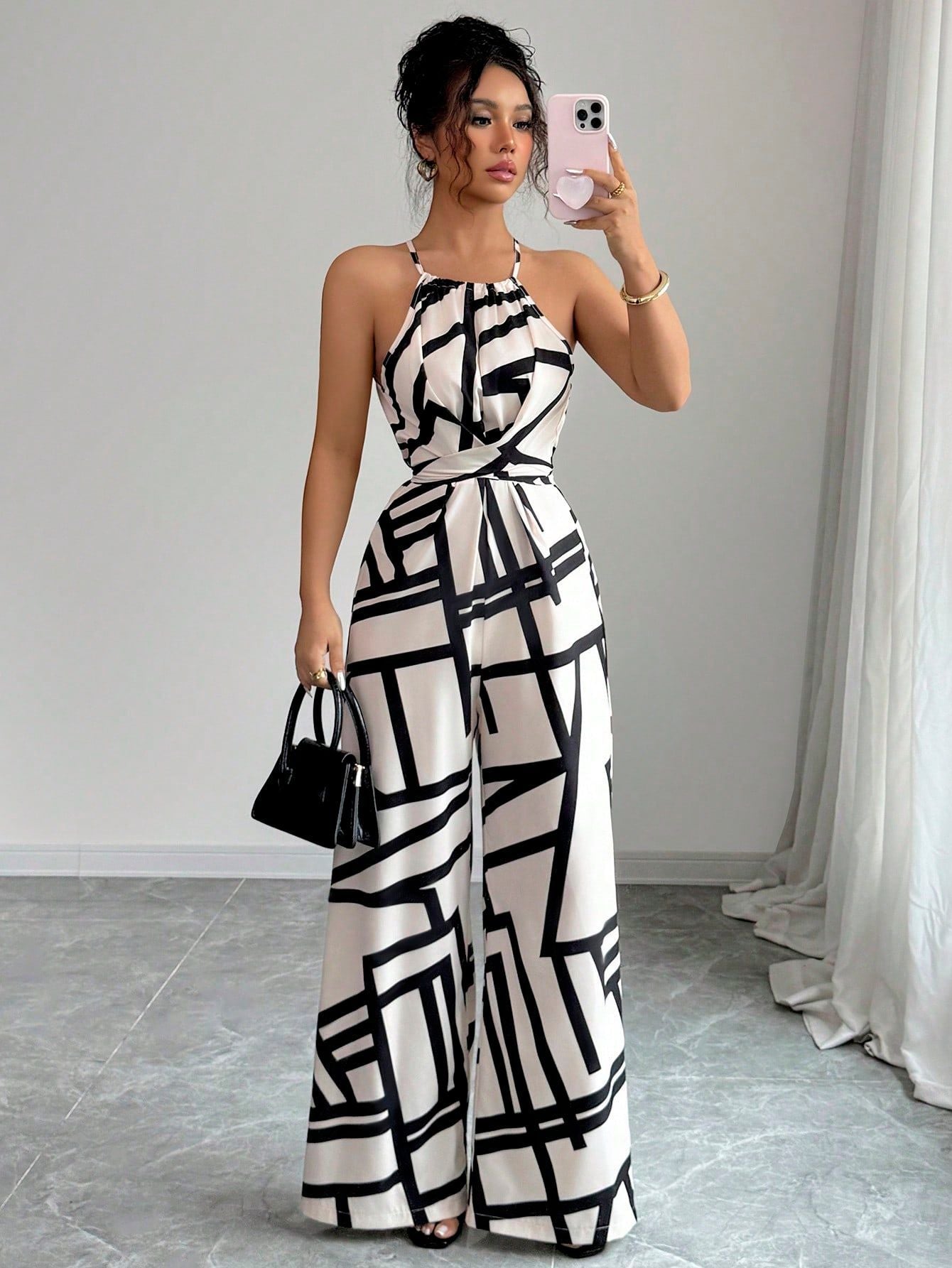 Women's Halter Neck Wide Leg Jumpsuit