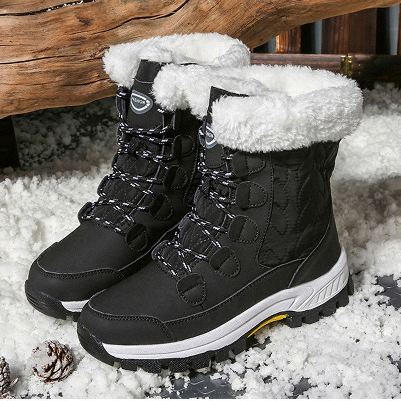 Women Fleece Lined Snow Boots Anti Slip Winter Warm Outdoor Boots