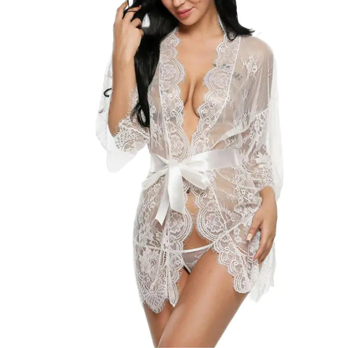 bre New Women's Sexy Lace Kimono Lingerie Set