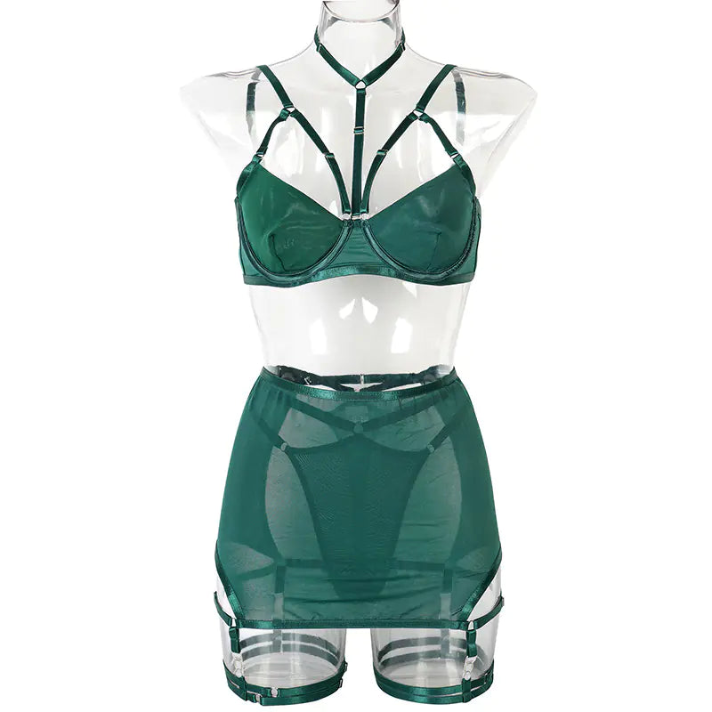 2022 Women's Fashion Breathable Mesh Lingerie Set