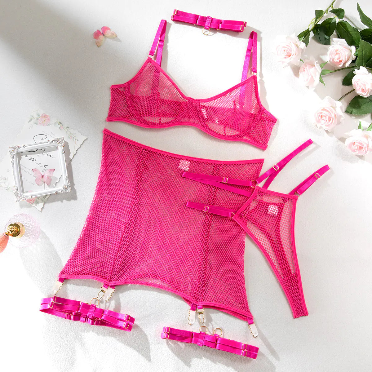High-Quality Lingerie Set with Sheer Mesh Design
