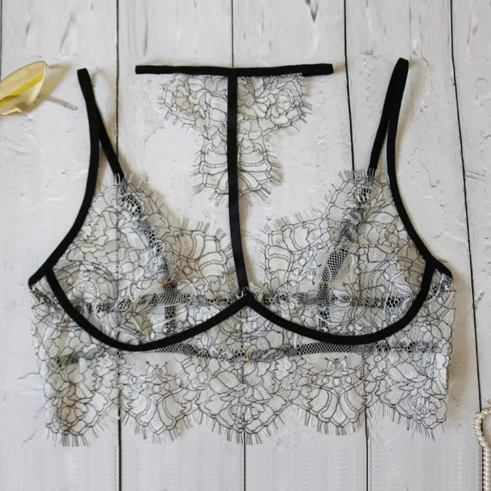 Lace Lingerie Set with Sheer Design and Bodysuit