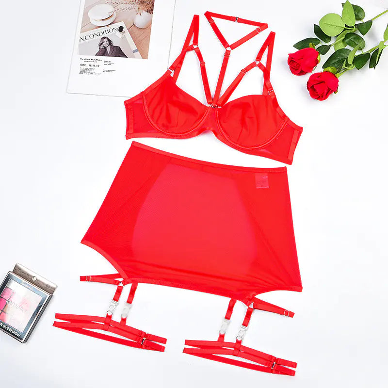 2022 Women's Fashion Breathable Mesh Lingerie Set